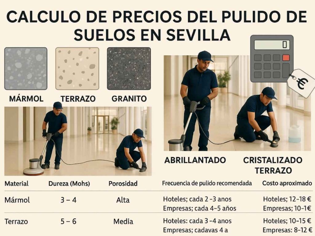 Precio del pulido de suelos por m² en Sevilla
