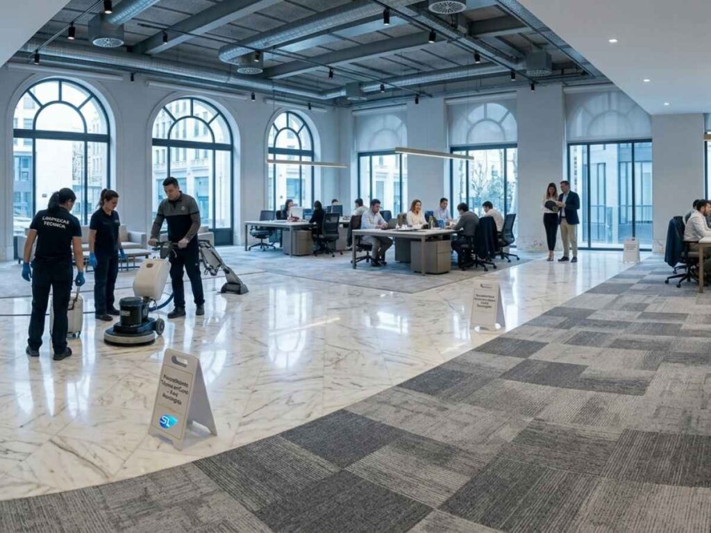 Guía de alta eficiencia: Claves en el mantenimiento de suelos de oficinas para entornos corporativos en Sevilla